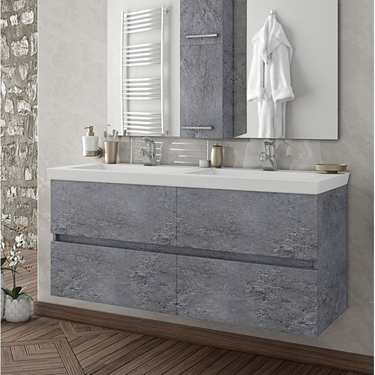 Latitude Run® Derelys 48" WallMounted Double Bathroom Vanity Set Wayfair